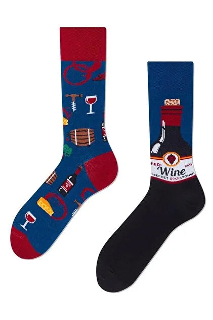 Mismatched Vineyard & Red Wine Socks