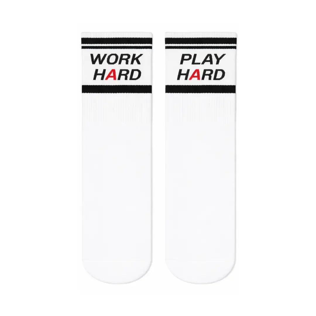 "Work Hard, Play Hard" Socks