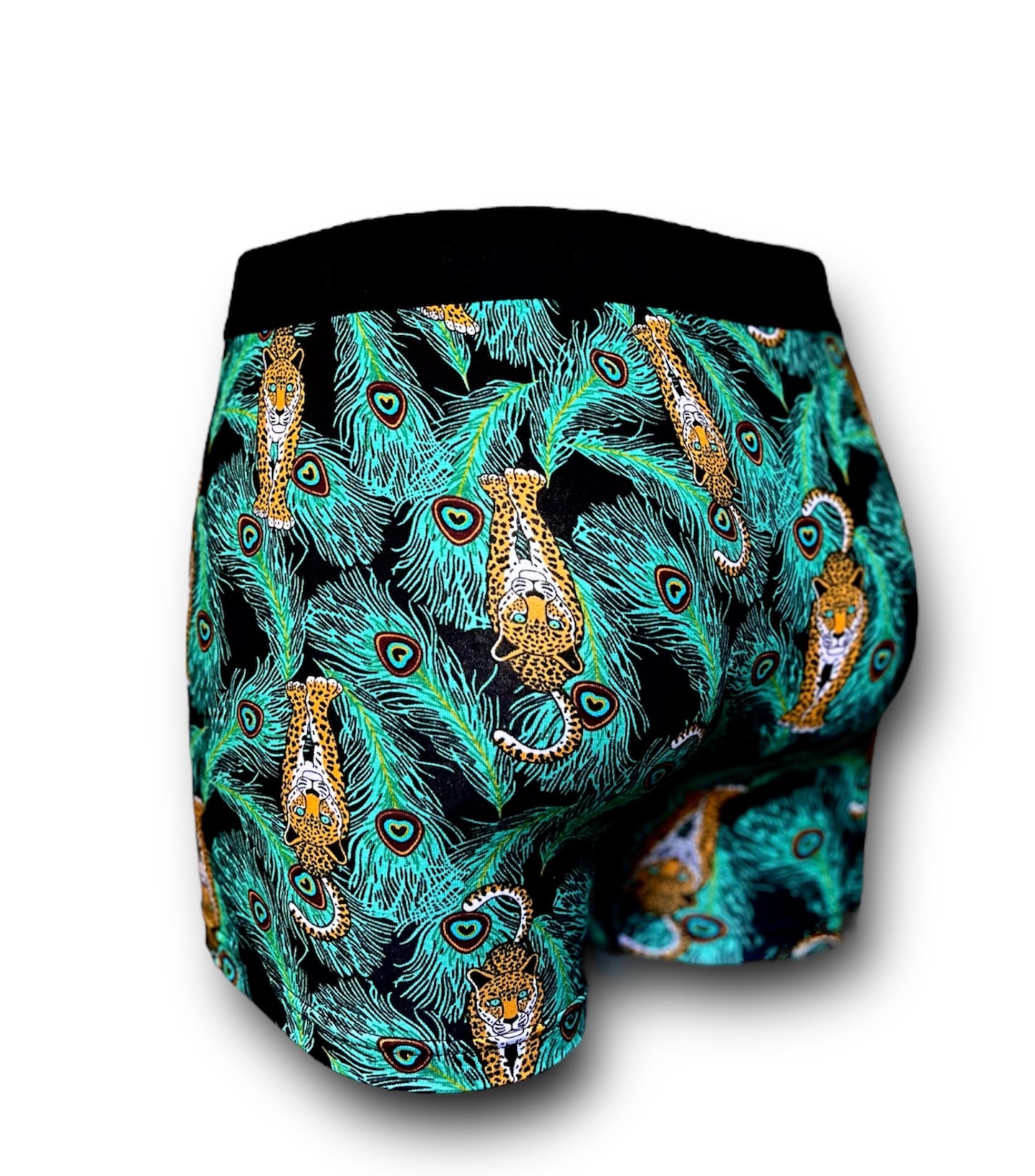 Boxers em Algodão Elástico com Estampa de Leopardo