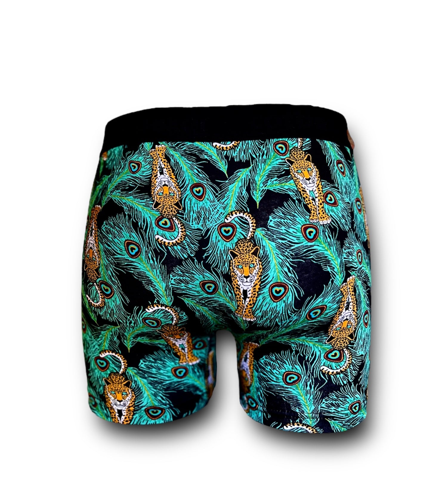 Boxers em Algodão Elástico com Estampa de Leopardo