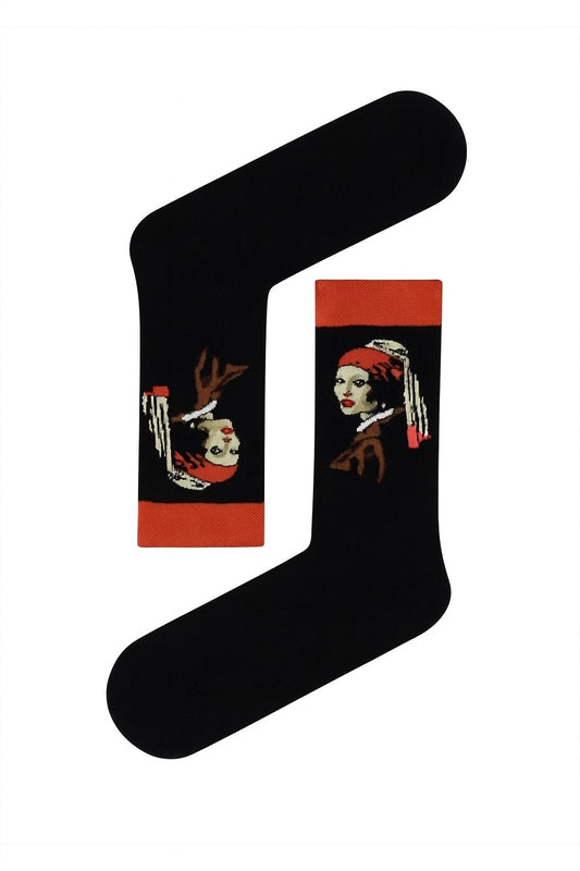 Pearl Earring Girl Sock