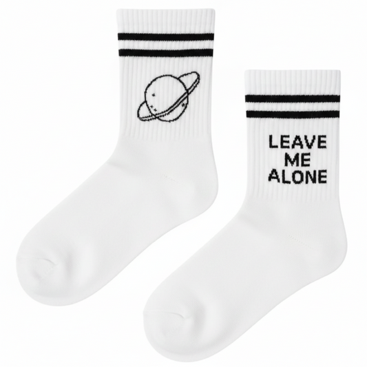 "Leave Me Alone" Mismatched Sock