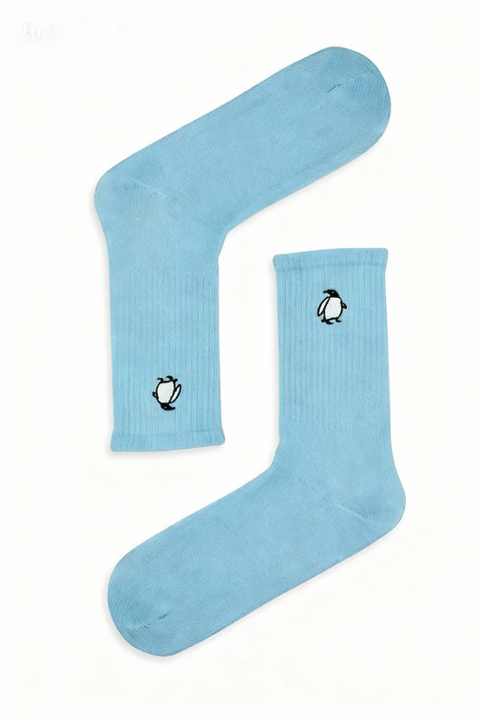 Penguin Embroidered Socks