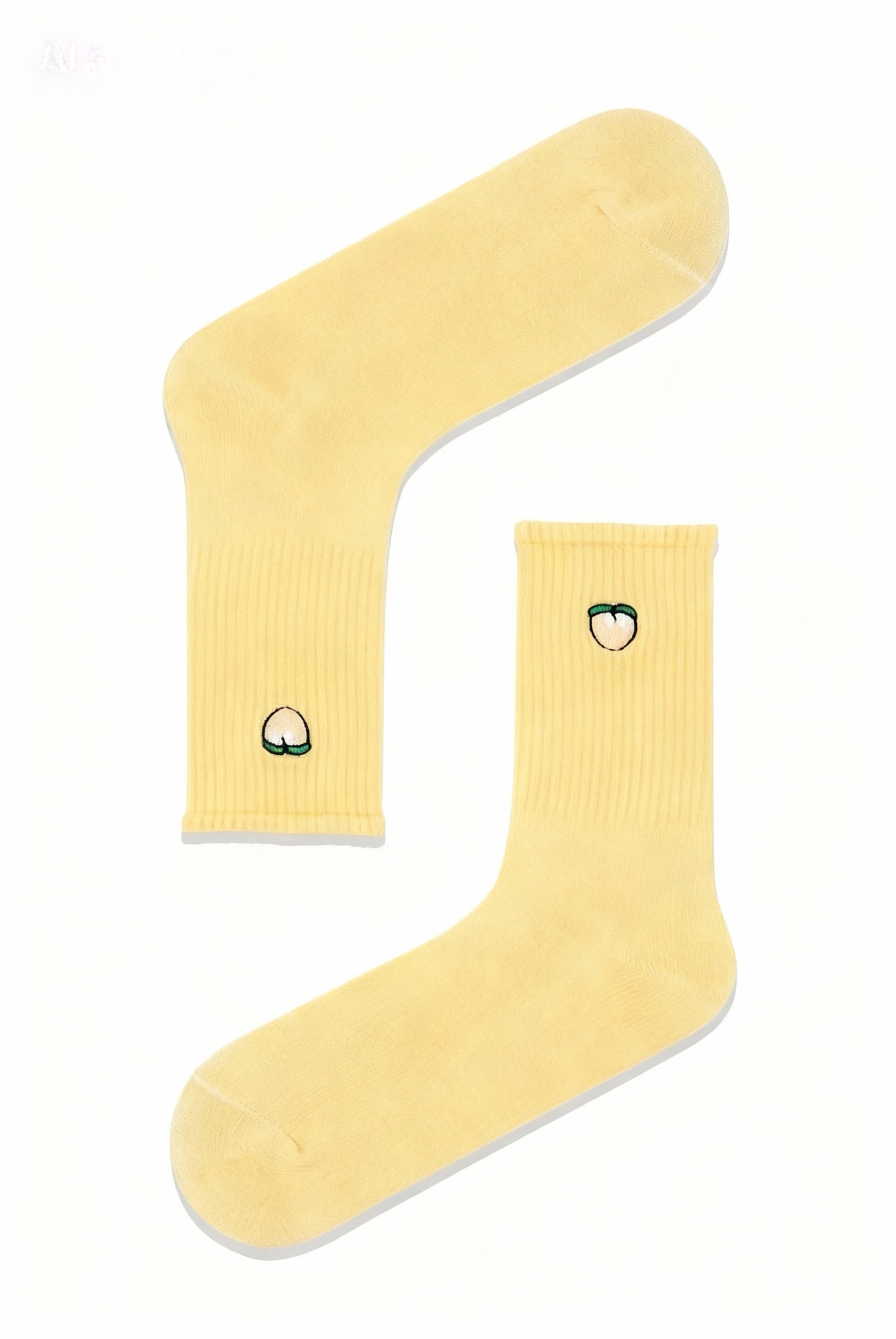 Peach Embroidered Socks