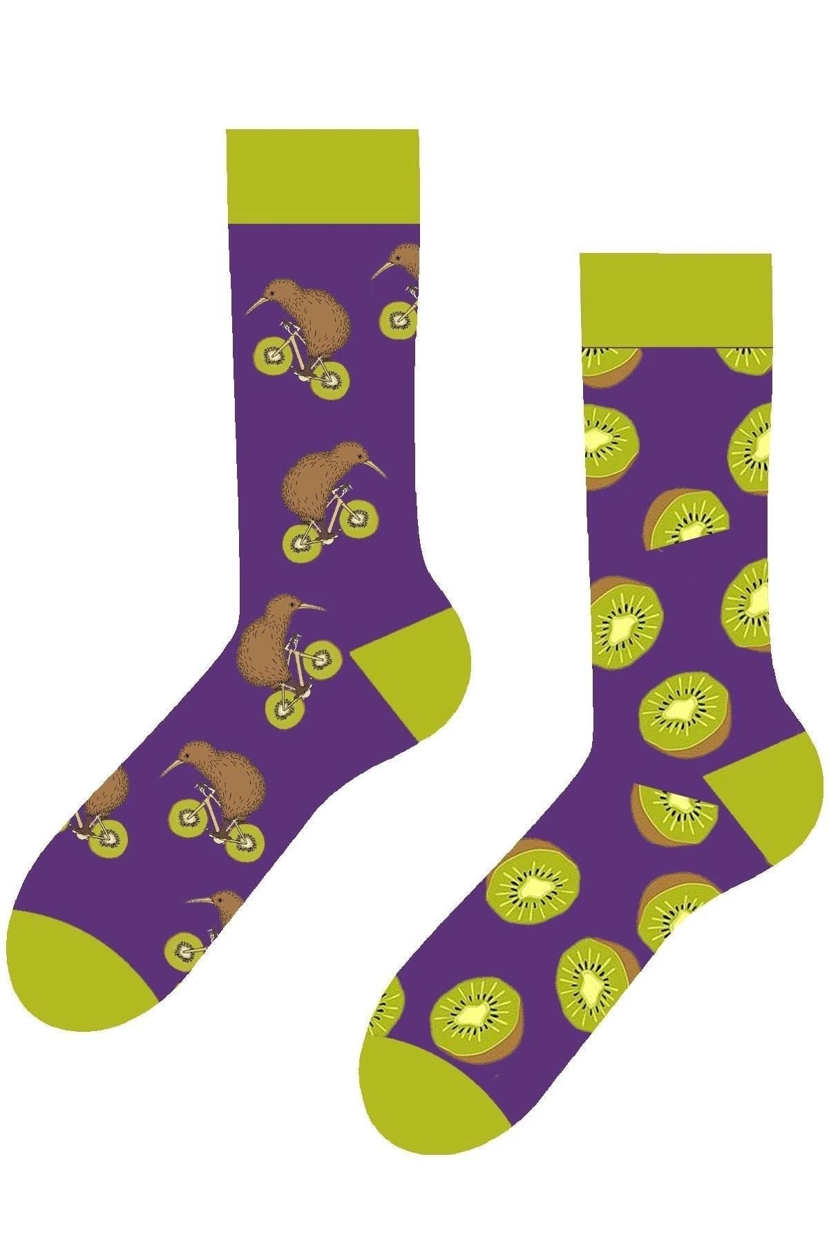 Mismatched Bird & Fruit Sock