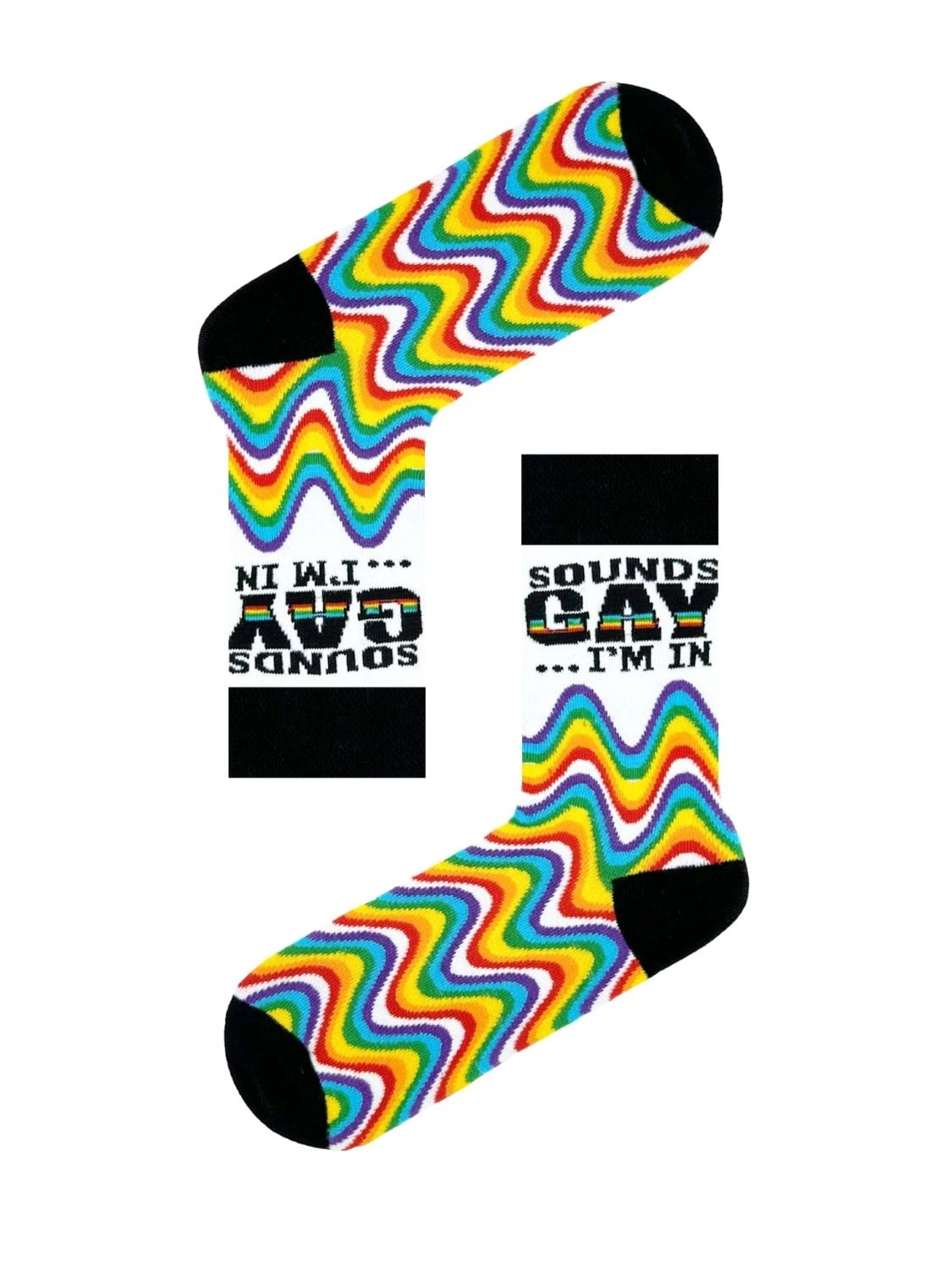 "Sounds Gay... I'm In" Rainbow Socks