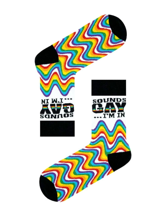 "Sounds Gay... I'm In" Rainbow Socks