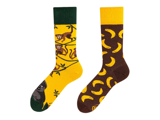 Mismatched Monkey & Banana Socks