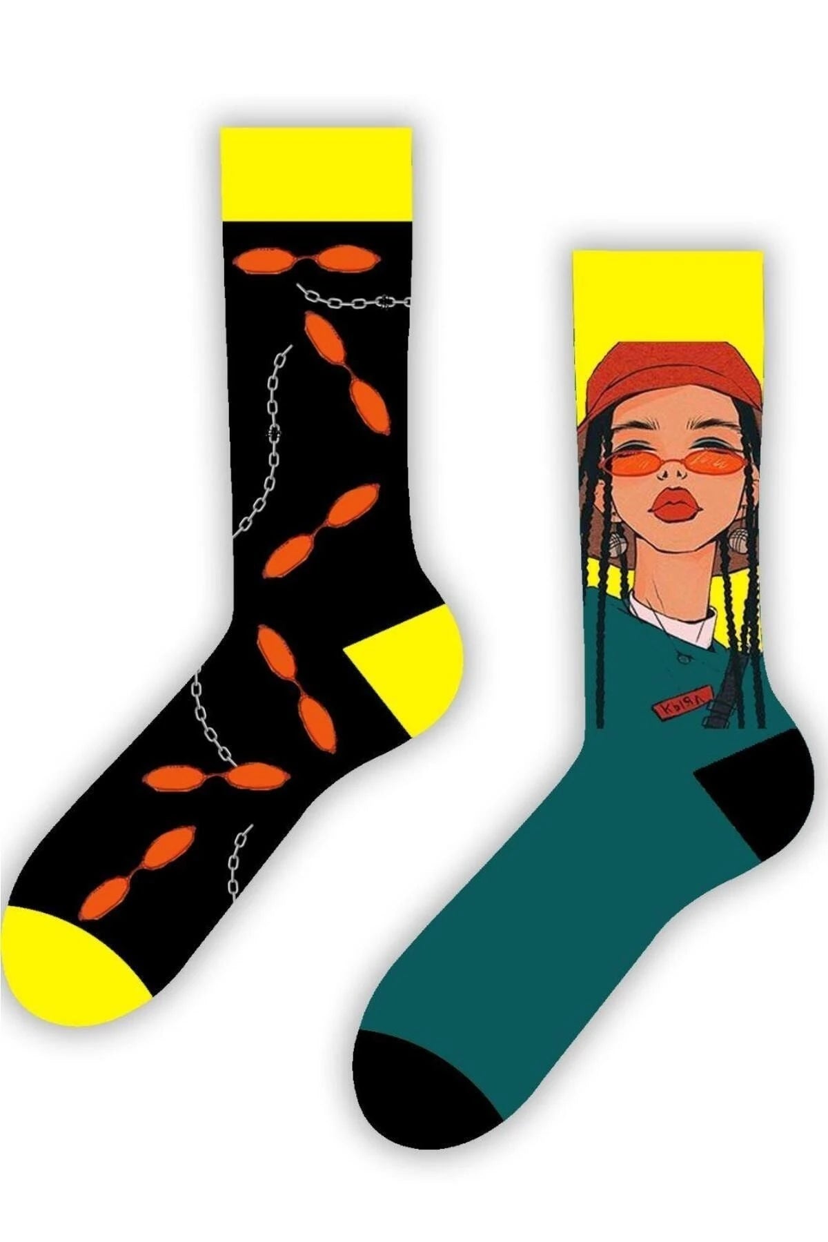 Mismatched Urban Hippie & Retro Sunnies Socks