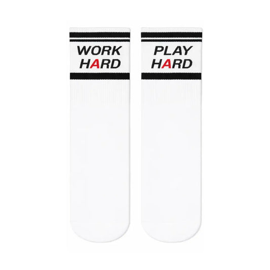 "Work Hard, Play Hard" Socks