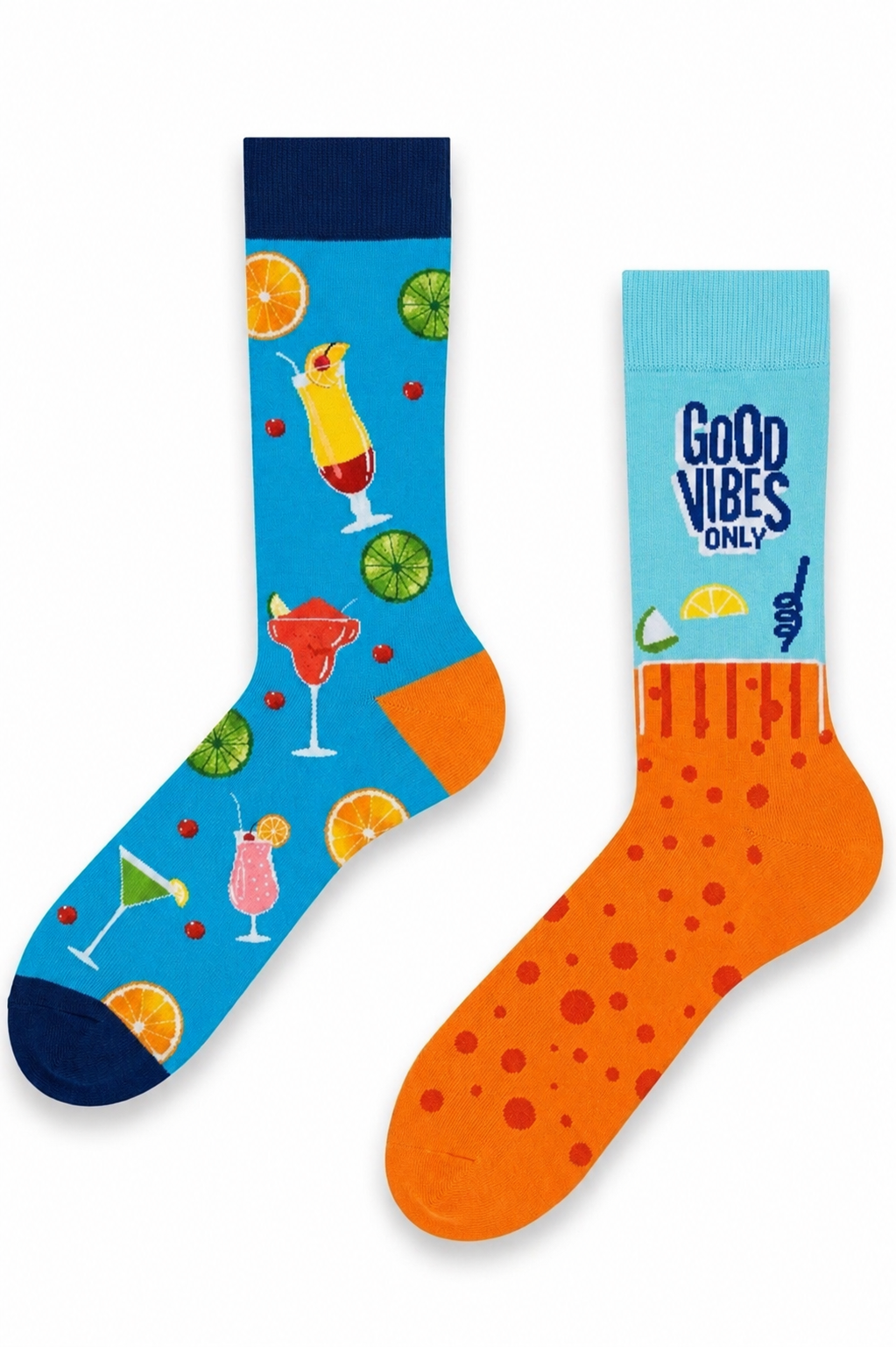 Mismatched Cocktail & "Good Vibes Only" Socks