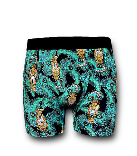 Boxers em Algodão Elástico  com Estampa de Leopardo