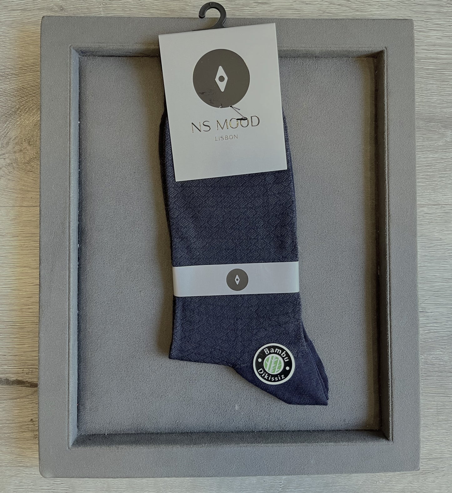 Men's bamboo socks -  Navy Blue Plaid